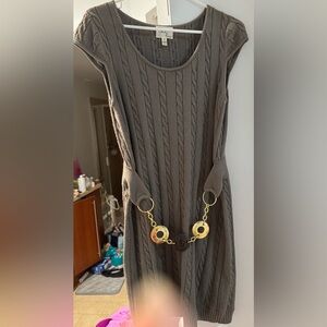 Milly New York army green cable knit sweater dress size M Medium